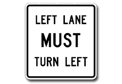 Left Lane Must Turn Left