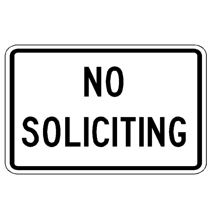 18" x 12" No Soliciting