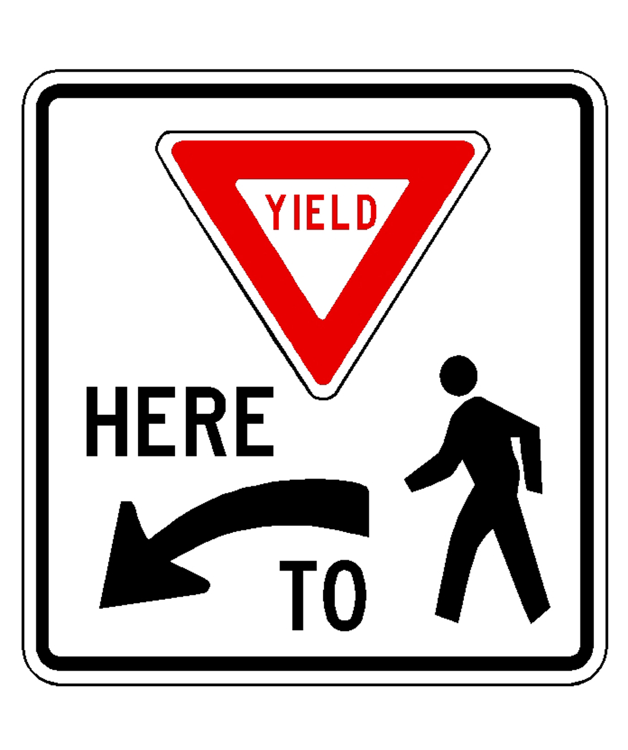 Yield Here Left Arrow Square